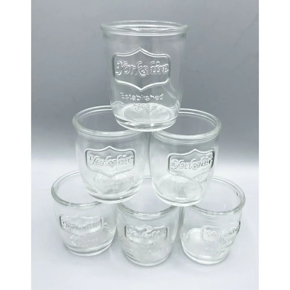 6 Yorkshire Est 1898 Shot Glasses Canning Jar Style Candle Crafts Farmhouse Bar